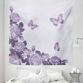 thumbnail image 1 of Lilac Tapestry, Bridal Composition with Rose Buds Blossoms Flying Butterflies Summer Wedding, Fabric Wall Hanging Decor for Bedroom Living Room Dorm, 5 Sizes, Lilac and Violet, by Ambesonne, 1 of 1