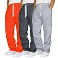 thumbnail image 2 of TOWED22 Men's Joggers Sweatpants Open Bottom Straight Leg Casual Loose Fit Running Athletic Jersey Pants with Pockets(Orange,M), 2 of 8