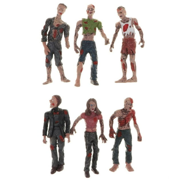6 Pcs Décoration d'Halloween Figurines d'Action Zombie avec Amovible