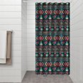 thumbnail image 3 of Small Stall Narrow Shower Curtain 36"W x 72"L – Tropical Bohemian Leaves, Mid-Century Abstract Boho Botanical Bathroom Decor, Vintage Floral Palm Leaf Pattern, Rustic Tribal Folk Style, 3 of 5