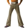 thumbnail image 2 of Men's Vintage 60s 70s Bell Bottom Pants, Classic Comfort Flared Jeans Retro Disco Outfits for Theme Parties and Events (Without Belt),Coffee,XL, 2 of 6