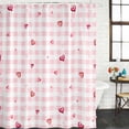 thumbnail image 2 of Valentine's Day Bathroom Shower Curtains with 12 Hooks Polyester Waterproof Shower Curtain for Stalls and Bathtubs Red Love Heart Romantic Pink Buffalo Plaid Decorative Bathroom Curtain 36x72 Inches, 2 of 9