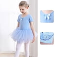 thumbnail image 2 of OSOLU Girls Ballet Dance Leotard Short Sleeve Tutu Dress Gymnastic Ballerina Outfits For Kids 4-12Y, 2 of 4