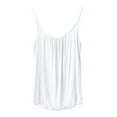thumbnail image 4 of Puntoco Tops de cuello cuadrado para mujer, moda de verano para el tiempo libre, color sólido, capa interior con cojín en el pecho y tirantes, top de cuello redondo, 4 of 5