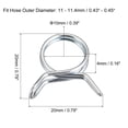 thumbnail image 2 of Double Wire Spring Hose Clamp, 65Mn Steel 10mm Fuel Line Silicone Tube Spring Clips, Silver Tone, 10 Pack, 2 of 6