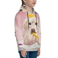 thumbnail image 3 of Salouo Dog Sitting In Bathtub With Duck On Head Pattern Hoodie Sweatshirt for Youth, Fall Pullover Hoodie Sweatshirt Long-Sleeve Pullover Hooded Sweatshirt-Medium, 3 of 6