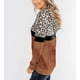 thumbnail image 3 of Sudadera de manga larga para mujer, bolsillo con cremallera, marrón, talla M, perfecta para el hogar, los viajes y la oficina. Sudadera con capucha con estampado de leopardo y costuras, 3 of 7