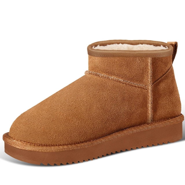 Botas Mini PURPDRIM para Mujer con Forro de Piel Antideslizantes para Nieve