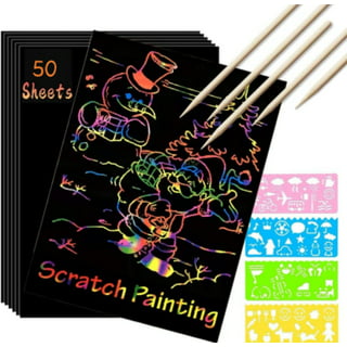 Swtroom Scratch Art Paper Set for Kids, 107 Pcs Rainbow Magic Scratch off  Paper Art Craft for Boys & Girls