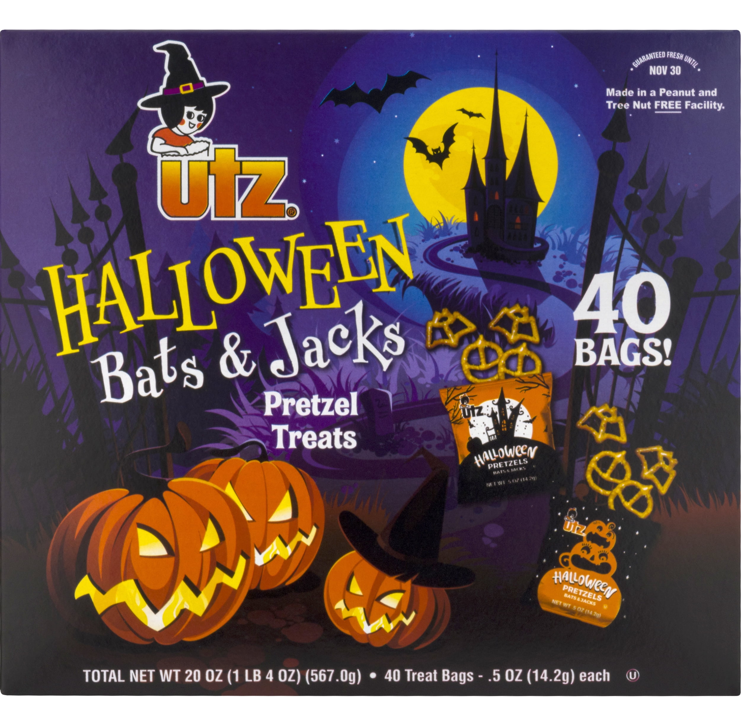 Utz Halloween Bats &amp; Jacks Shaped Pretzel Treats