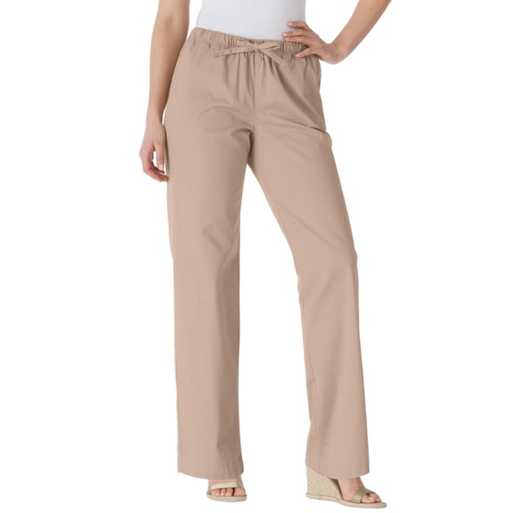 Woman Within Plus Size Tall Wide-Leg Drawstring Denim Pants