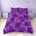 thumbnail image 3 of Homewish Cheetah Print Bedding, Purple Leopard Print Duvet Cover Full, Black Reversible, 3 Piece 1 Duvet Cover and 2 Pillowcases, 3 of 6