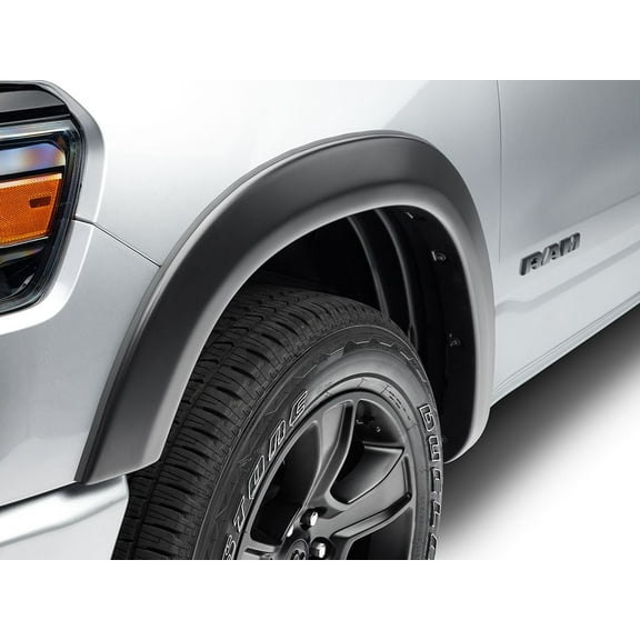 Bushwacker by RealTruck OE Style Factory Front Fender Flares | 2-Piece Set, Black, Smooth Finish | 50057-02 | Compatible with 2019-2022 Ram 1500 (Excludes Rebel & TRX Models)