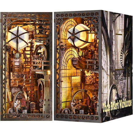 DIY Booknook Kit 3D Wooden Puzzle Bookend Miniature Dollhouse for Home Decoration Creative Craft Gift for Adults Kids