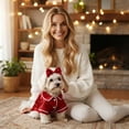 thumbnail image 4 of Joli Pyjama Rouge pour Animaux de Compagnie, Vêtements de Pyjama Pet Pet pour Chiot, Vêtements Confortables, Cols de Costume de Pyjama + Fleur de Tête (Cadre Non Inclus), 4 of 7