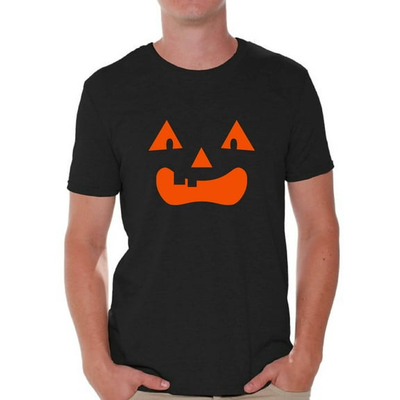 Awkward Styles Jack O'Lantern Pumpkin Shirts for Men Halloween Pumpkin Graphic T-Shirt for Guys Spooky Orange Pumpkin Tee Fun and Easy Halloween Costume for Men