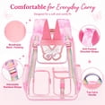 thumbnail image 4 of SANMADROLA Clear Backpack Butterfly Heavy Duty Transparent Bookbag Teen Girlish Cute Bag Large Capacity See Through Backpacks Stadium Approved Daypack for Middle School College Sport/Travel, 4 of 10