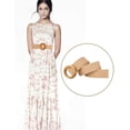 thumbnail image 3 of Women Woven Rattan Wide Stretch Straw Belt, 3 of 5