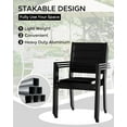 thumbnail image 5 of Textilene Patio Chairs Set of 2 with Armrests,Ventilated Mesh Outdoor Dining Chairs with Aluminum Frame and Backrest for Indoor, Backyard, Lawn, Porch, Furniture, Black, 5 of 6