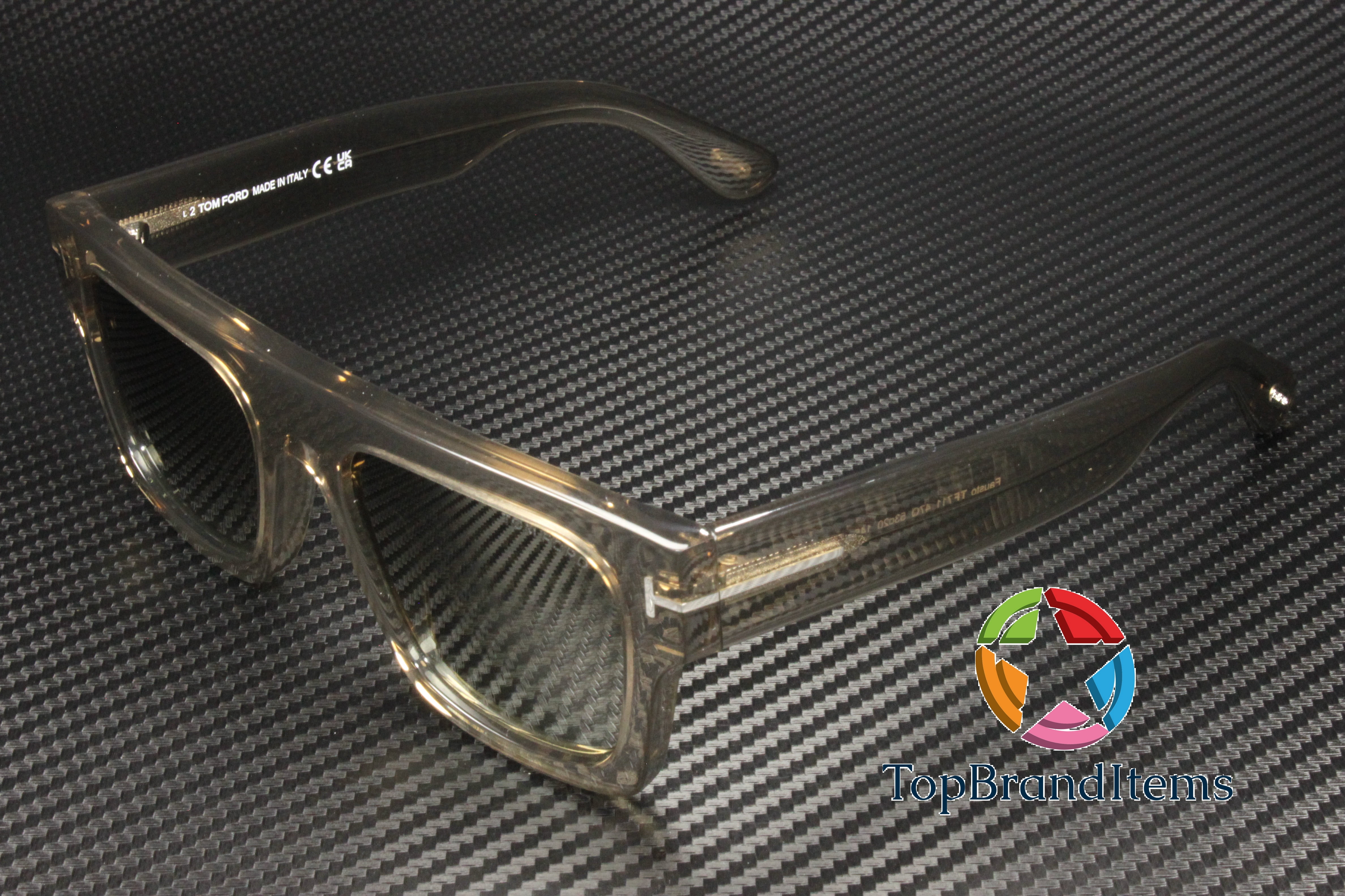 TOM FORD FT0711 47Q Fausto Geometric Lt Brown Green Miror 53 mm Men's Sunglasses
