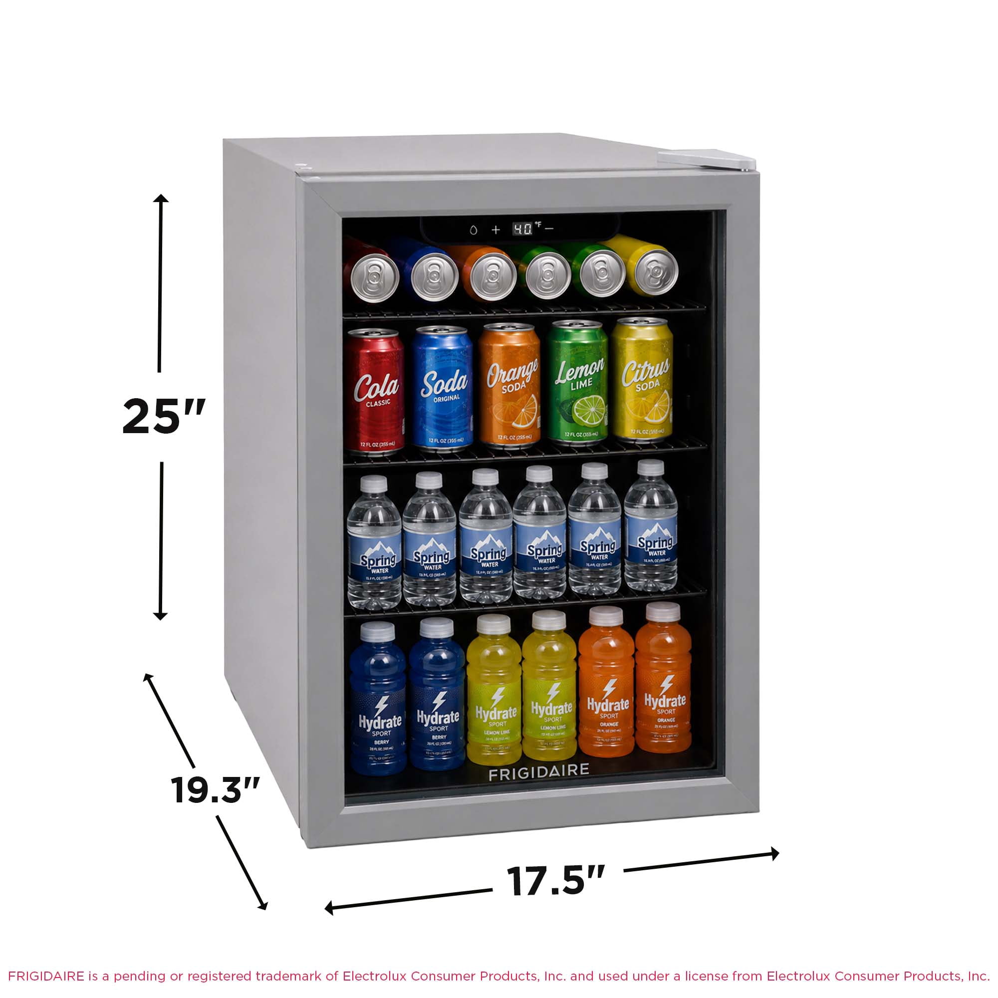 Frigidaire 88 Can or 25 Wine Bottle Beverage Center, 2.6 Cu. Ft. Refrigerator with Digital Control