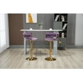 thumbnail image 3 of Luccalily Velvet Bar Stools Set of 2,Swivel Adjustable Bar Stools with Back and Footrest,Modern Design and Golden Base for Kitchen,Bistro Pub, Dining Room Counter, 3 of 13