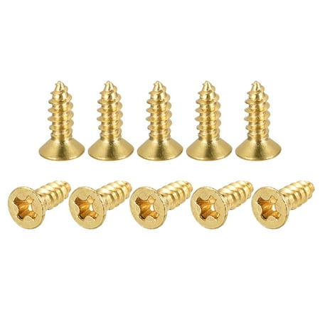 

Uxcell M3x10mm Brass Wood Screws Phillips Flat Head Self Tapping Connector 50Pack