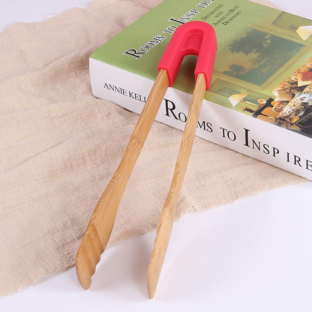 Details about   Cooking Silicone Wooden Clamp Bamboo Clip Convenient Innovative Bread Tongs LI 