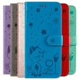 thumbnail image 1 of Tsimak Étui Portefeuille en Cuir pour iPhone 11 12 13 14 15 Pro Max TP Max XR X 13 Mini 6 6S 7 8 Plus SE 2 3, Étui Rabattable Résistante aux Rayures avec Fentes pour Cartes, Design Chat Mignon, 1 of 5