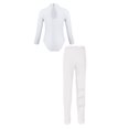 thumbnail image 2 of Sinleey Kids Girls Ice Skating Outfit Gymnastics Dance Leotard Bodysuit with Figure Skating Tights A White XXL, 2 of 5