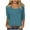 Blue, variant on YUDTA Women's Casual 3/4 Sleeve T-Shirts Round Neck Cute Tunic Tops Basic Tees Blouses Solid Loose Fit Pullover Dress Shirts Elegant Tops for Women