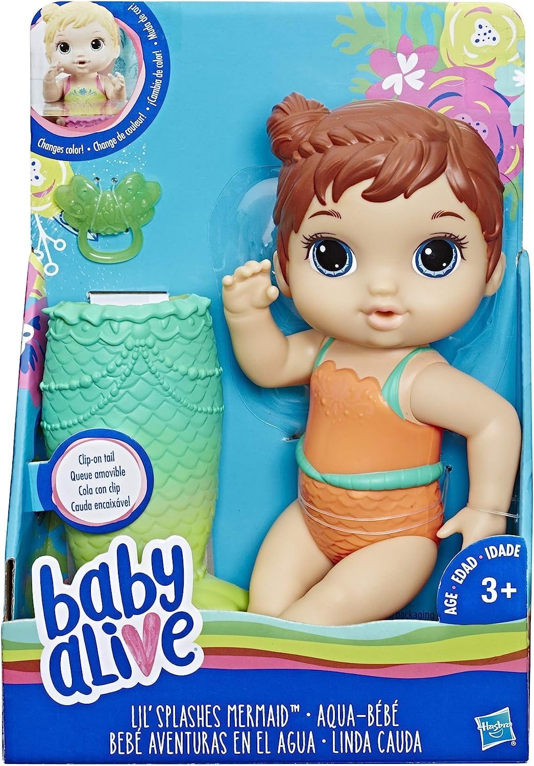 Baby Alive Lil Splashes Brunette Mermaid Doll