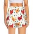 thumbnail image 2 of Lsque Colorful Flower Chickens Printed Women's Running Shorts with Liner Pockets,Elastic Quick Dry Workout Athletic Gym Yoga Shorts,Womens High Waist Shorts-X-Large, 2 of 9