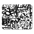 thumbnail image 1 of NUDECOR White Drip Graffiti with Abstract Tags Letters Without Meaning Hand Drawing Street Retro Old School Black Mousepad Mouse Pad Mouse Mat 9x10 inch, 1 of 1