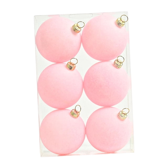 Bolas navideñas Strade Fareast Limited 6 bolas navideñas flocadas terciopelo interiores exteriores Rosa