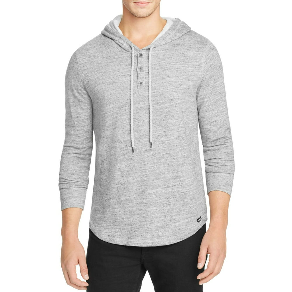 UNCL - NEW Gray Men's Size Small S Henley Drawstring Hooded Sweater ...