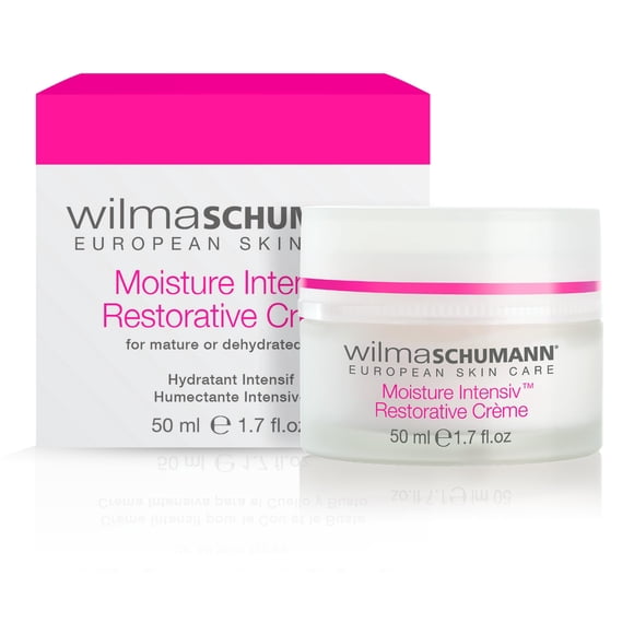WILMA SCHUMANN Crema restauradora intensiva de humedad - Hidratante facial reafirmante e hidratante con protección diaria para piel seca madura o deshidratada - Crema facial 1.7OZ/50ML - Cuidado de la