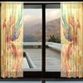 thumbnail image 2 of YAZAOO Curtains 110/118 Inch Long French Curtains Celestial Phoenix Print For Farmhouse Bedroom Curtains Window Curtain Set 2, 2 of 4