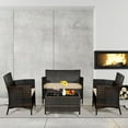 thumbnail image 4 of Gymax Ensemble de Mobilier de Jardin 8 Pcs en Rotin avec Coussins Bruns, 4 of 10