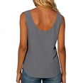thumbnail image 4 of Only Moment Ladies Cami Top Polyester,Spandex Round Neck Women's Sleeveless Short Top Casual Travel Cami Clothes Grey,L, 4 of 7