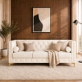 thumbnail image 2 of ChenyueFurn 78.5" Faux Leather 3-Seater Sofa with Gold Legs,White, 2 of 11