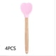 thumbnail image 1 of Love espátula de silicona, mango de madera, espátula de silicona, utensilios de cocina 4 piezas, 1 of 12