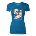 thumbnail image 2 of If It's Not a Golden Retriever It's Just a Dog Gift | Womens Dog Lover Slim Fit Junior Tee, Turquoise, X-Large, 2 of 3