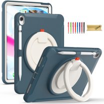 Dteck Case for iPad 10th Generation 10.9 inch 2022 with Hand Grip, Portable Carrying Rugged Shockproof Cover with Rotatable Stand Pencil Holder for Apple iPad 10th Gen,Cornflower Blue