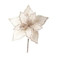 thumbnail image 2 of Fiudx Magnolia Artificial Grande, Franela con Bordes Brillantes, Pétalos Brillantes para Corona Navideña, Decoración Navideña Versátil para Árbol, Chimenea y Mesa, 25 X 15 Cm., 2 of 6