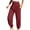 Brick Red, variant on Women's High Waist Harem Pants Hippie Boho Pants Flowy Yoga Solid Color Casual Pants with Pockets Black XXL