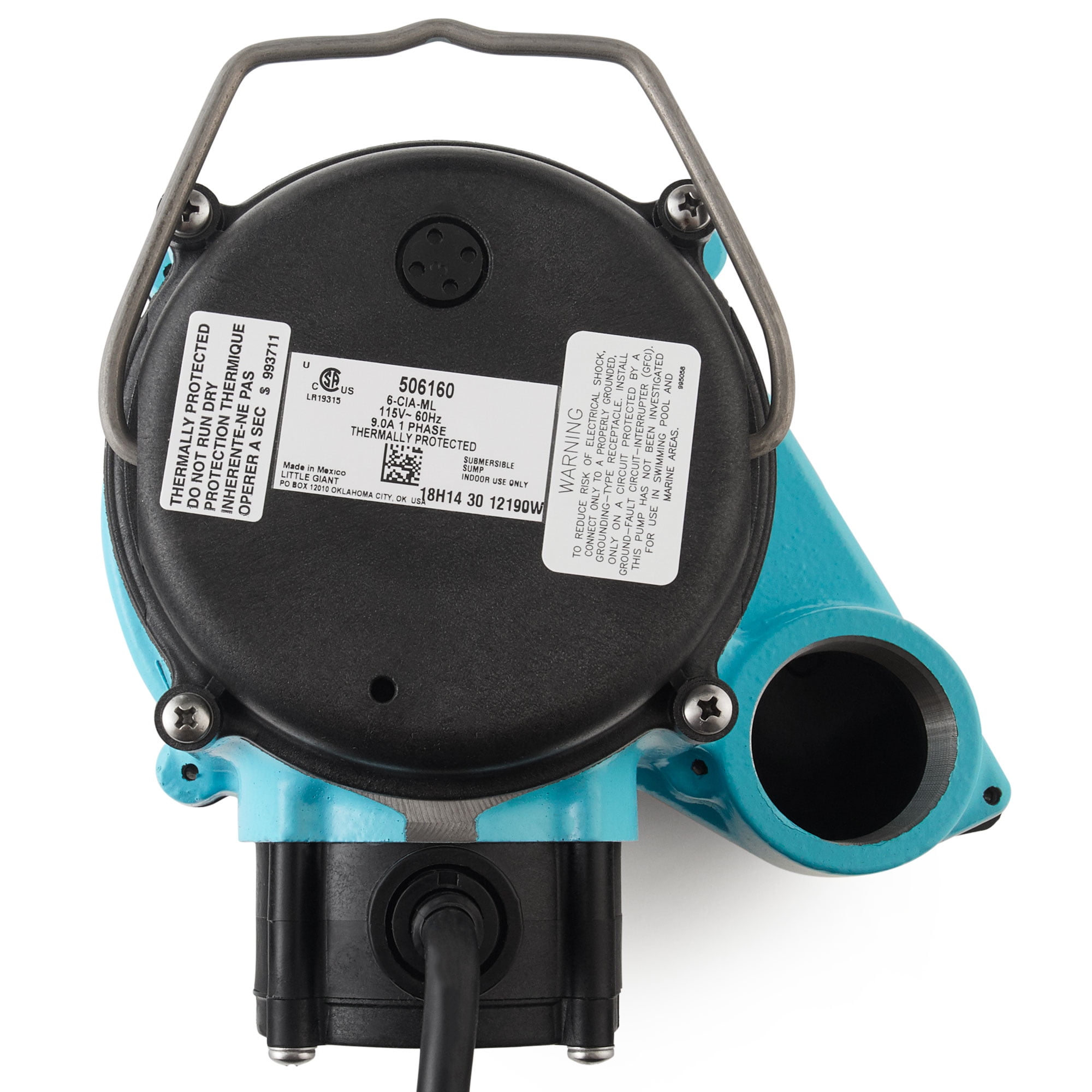 Little Giant 506160 6 CIA ML 115 Volt 1/3 Horsepower Submersible Water Sump Pump
