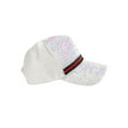 thumbnail image 3 of Top Headwear Rhinestone Green Red Stripe Baseball Cap - White, 3 of 4