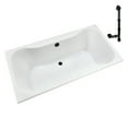 thumbnail image 4 of Streamline N-4460-766-BL 60 in. x 32 in. Acrylic Soaking Drop-In Bathtub in Glossy White, With External Drain in Matte Black, 4 of 13