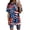 Blue, variant on 2 Piece Sets for Women Independence Day Short Sleeve Top and Shorts Going Out Outfits,Red,2XL